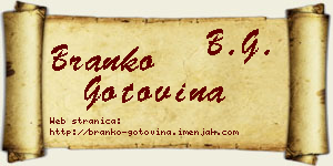 Branko Gotovina vizit kartica